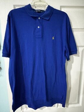 Large Ralph Lauren Polo Shirt in Royal Blue  and Texas A&M embroidery